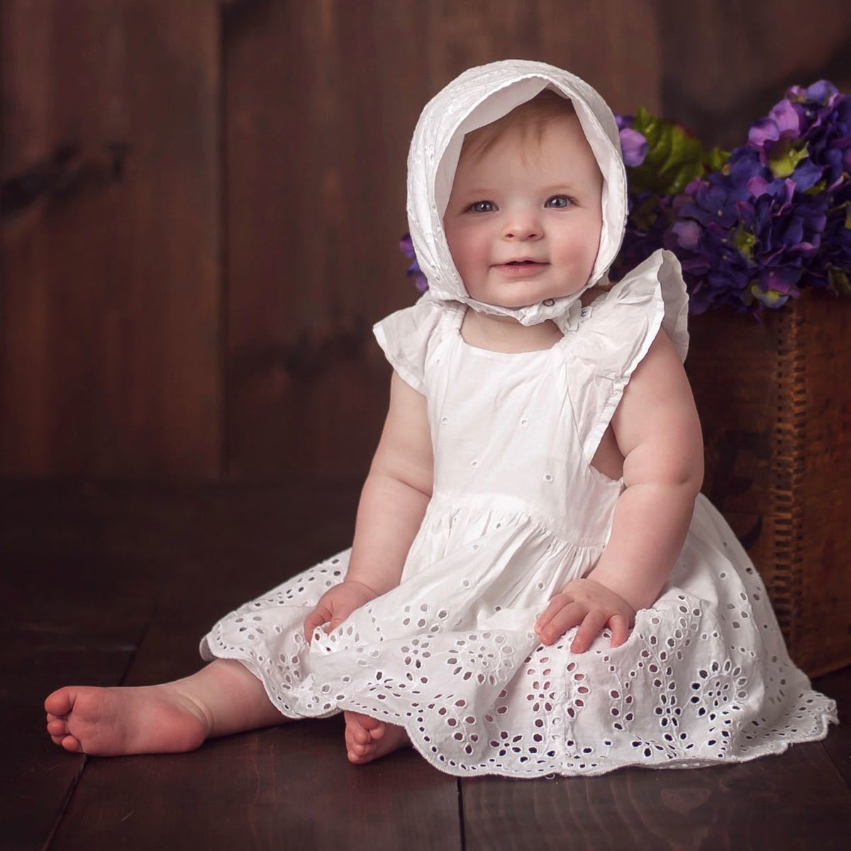 Bonnet In Modern Eyelet