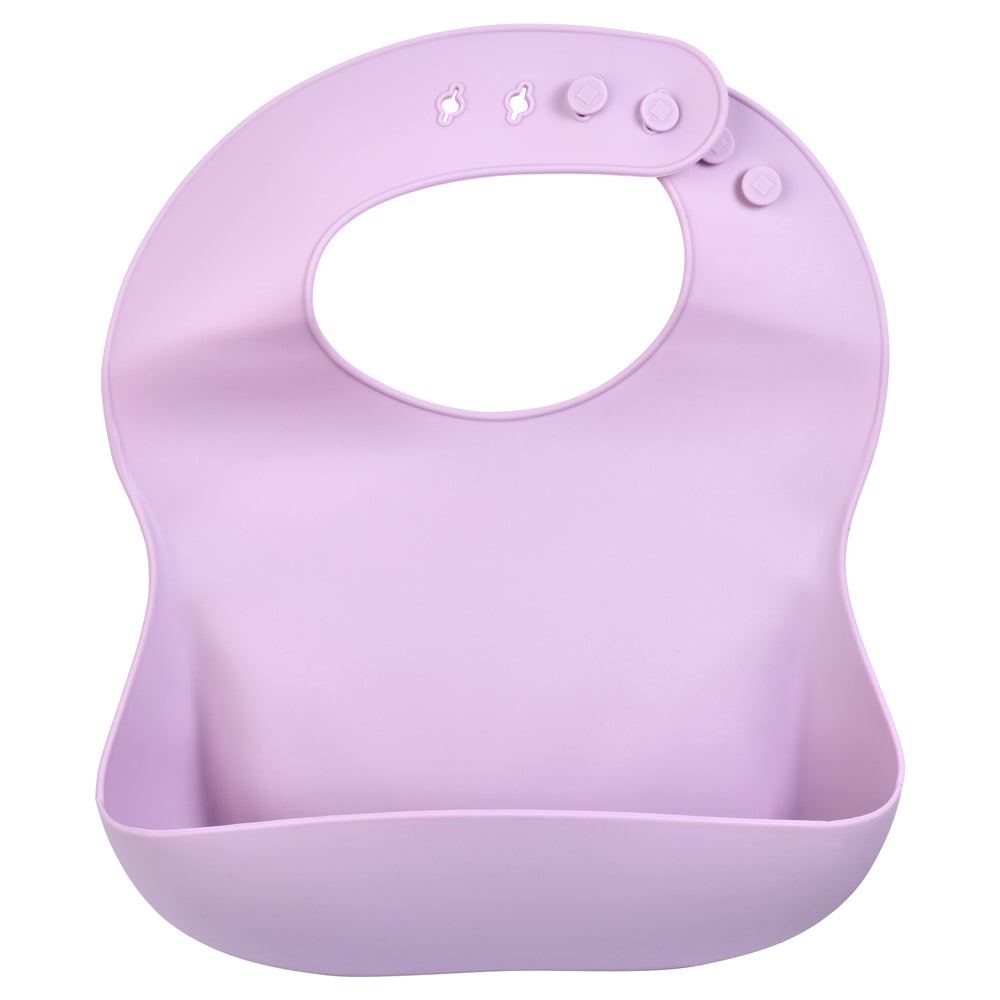 Lilac Silicone Bib With Crumb Catcher