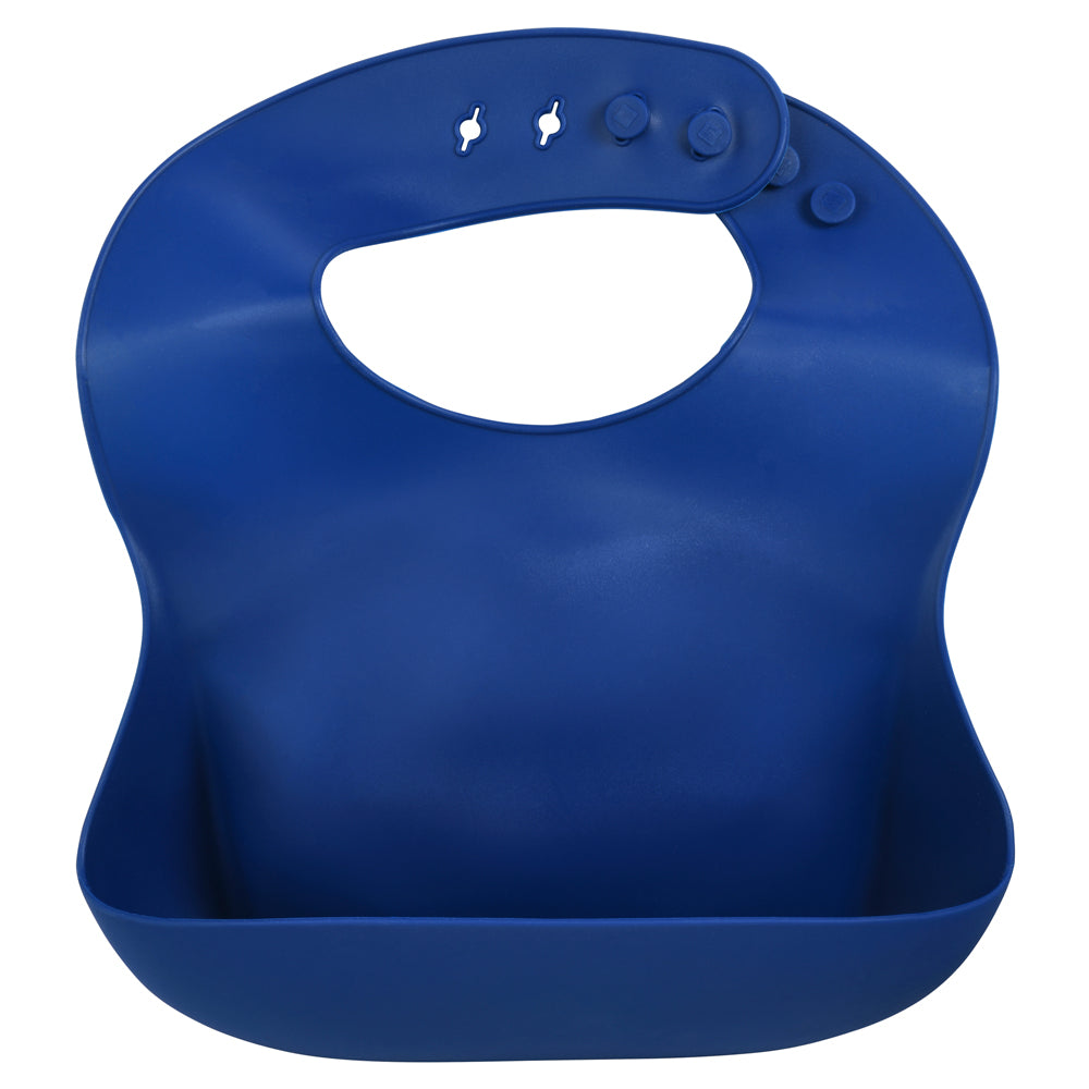 Sailor Blue Silicone Bib With Crumb Catcher