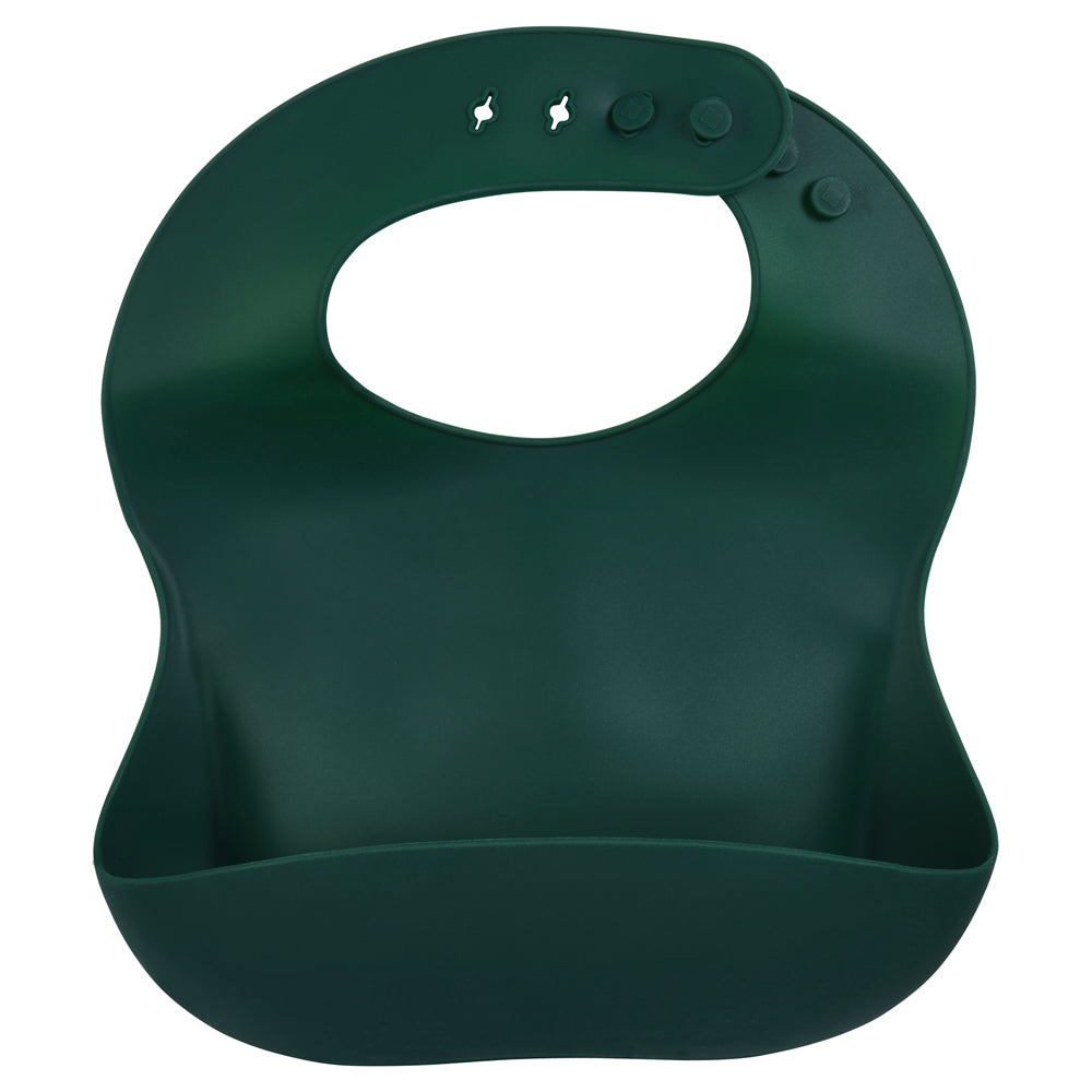 Forrest Green Silicone Bib With Crumb Catcher