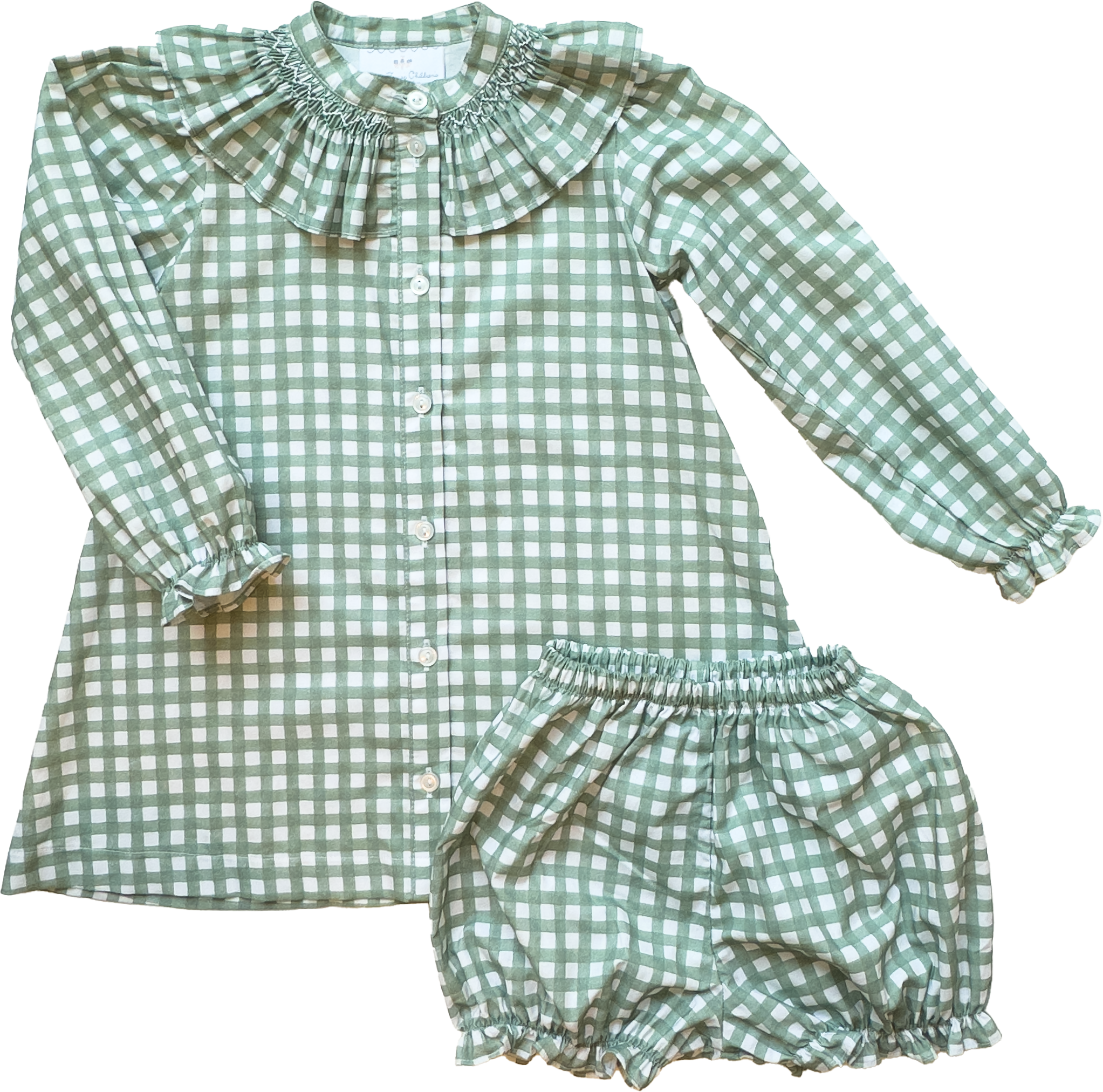 Molly Anne Dress In Field Check Sage