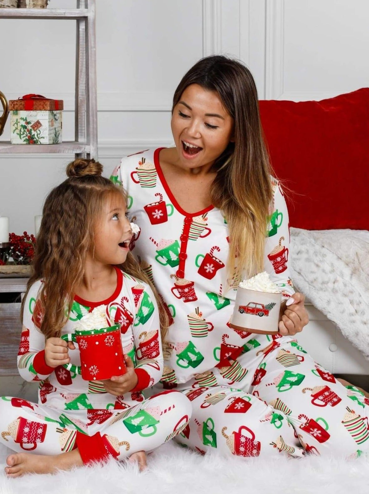 Mommy And Me Christmas Cocoa Pajama Set