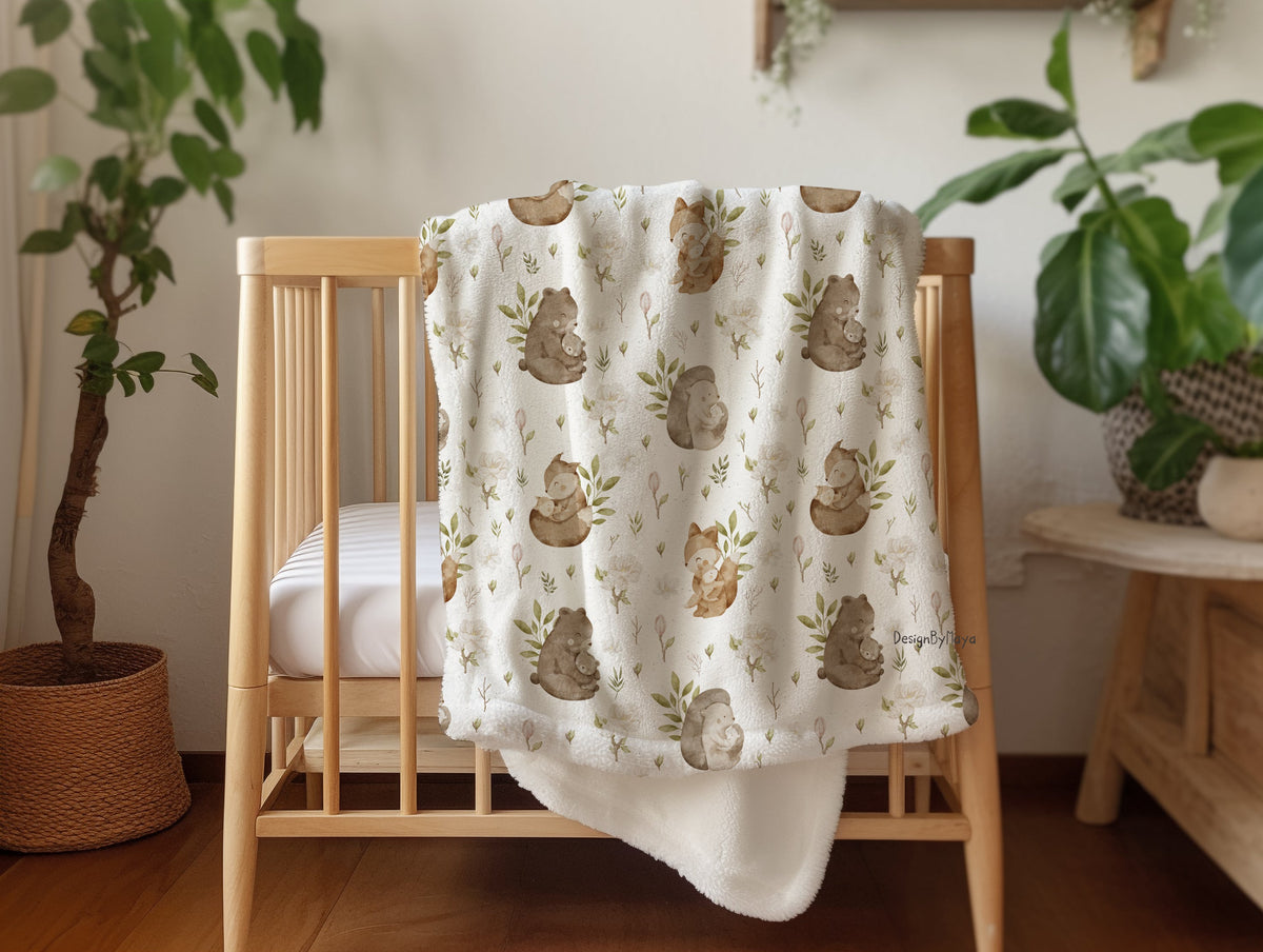 Mommy & Me Baby Animals - Vintage Baby Blanket