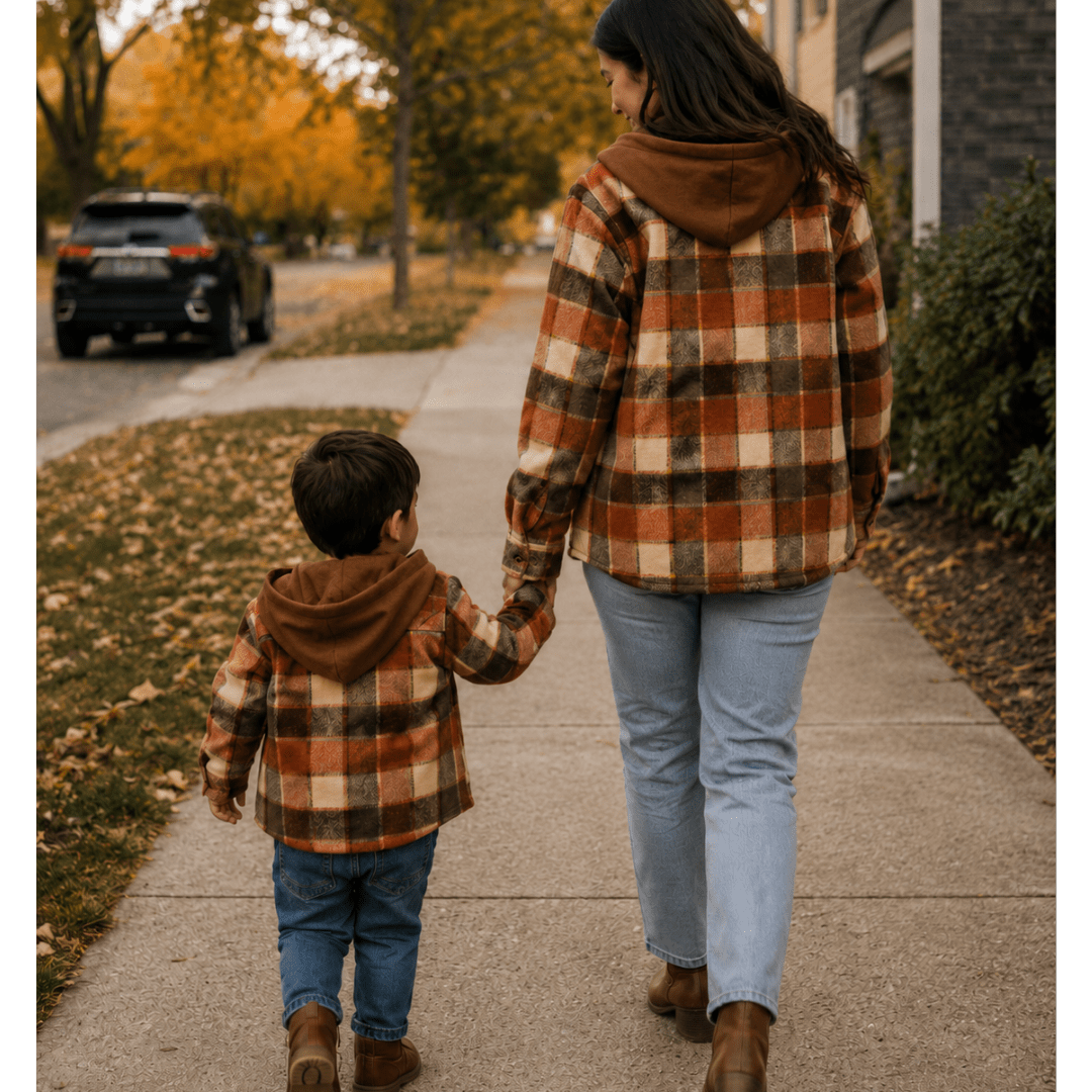 Brown & Rust Plaid Flannel - Child