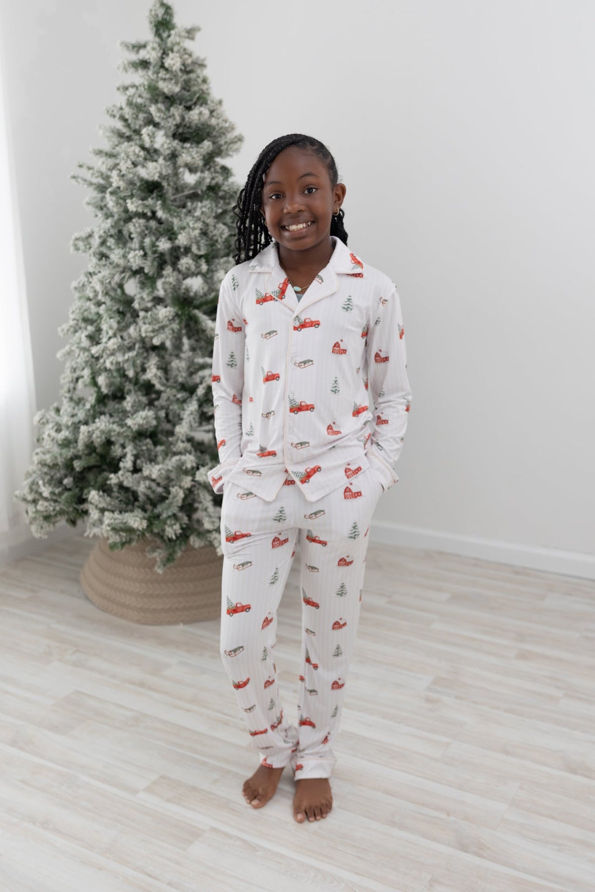 Little Red Truck Youth Unisex Button Down Set