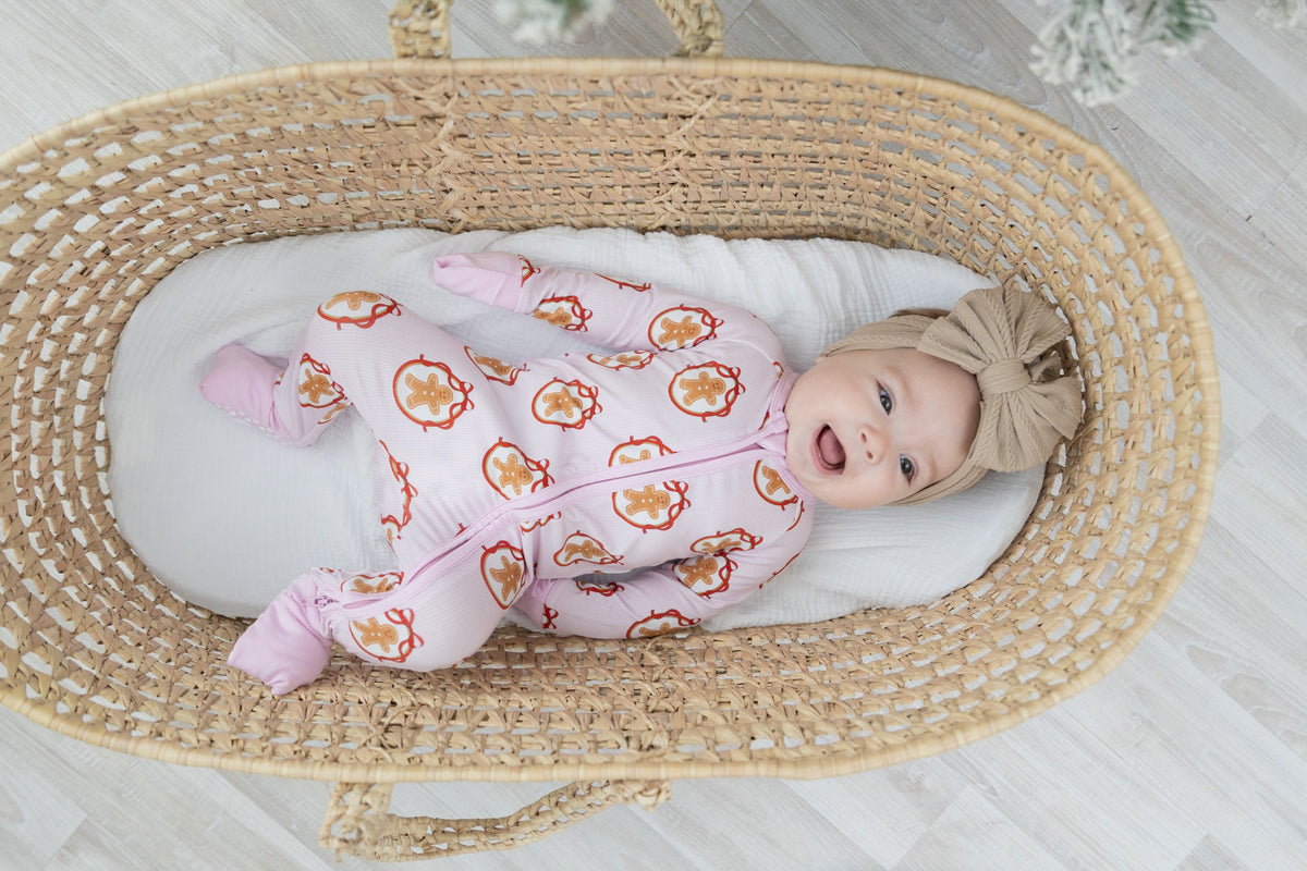 Pink Gingerbread Baby Pjs