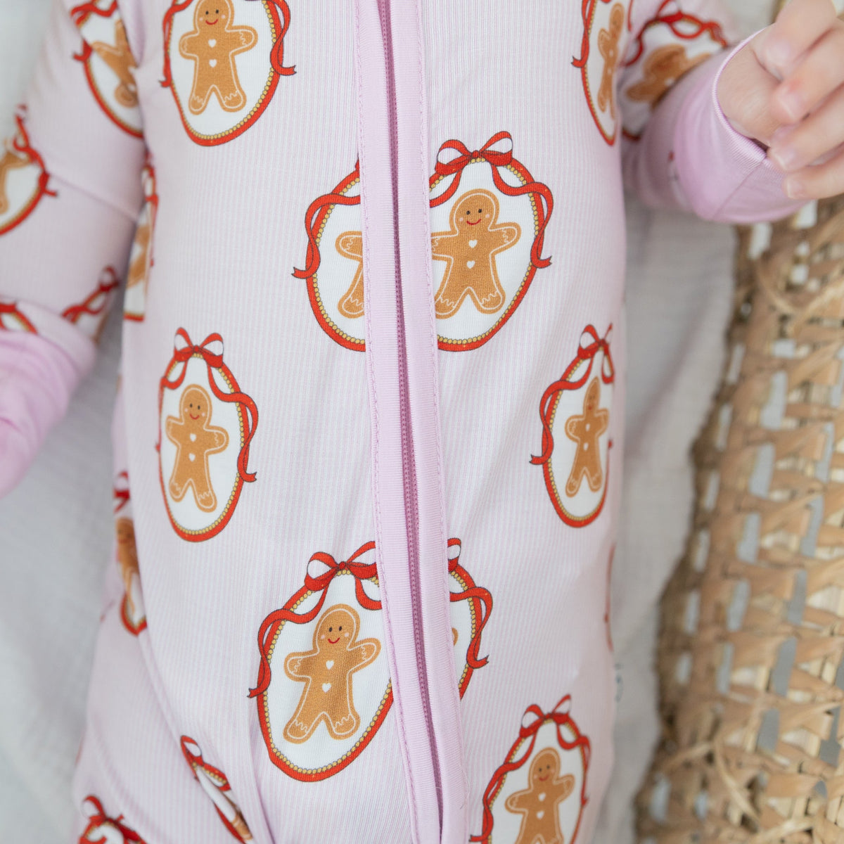 Pink Gingerbread Baby Pjs