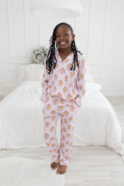 Pink Gingerbread Youth Unisex Button Down Set