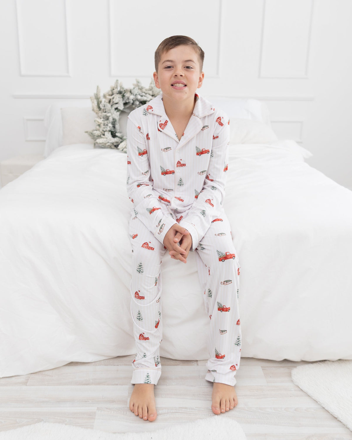Little Red Truck Youth Unisex Button Down Set