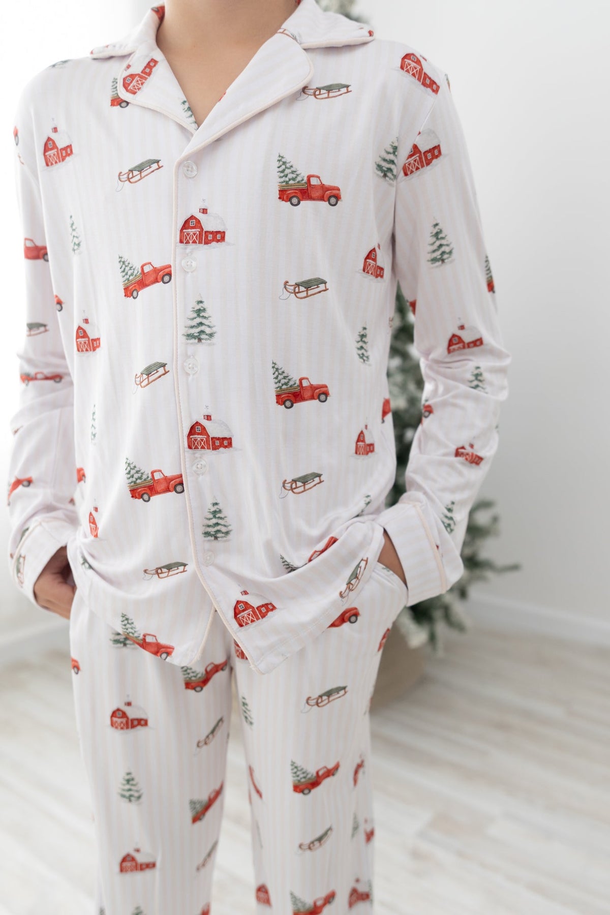 Little Red Truck Youth Unisex Button Down Set