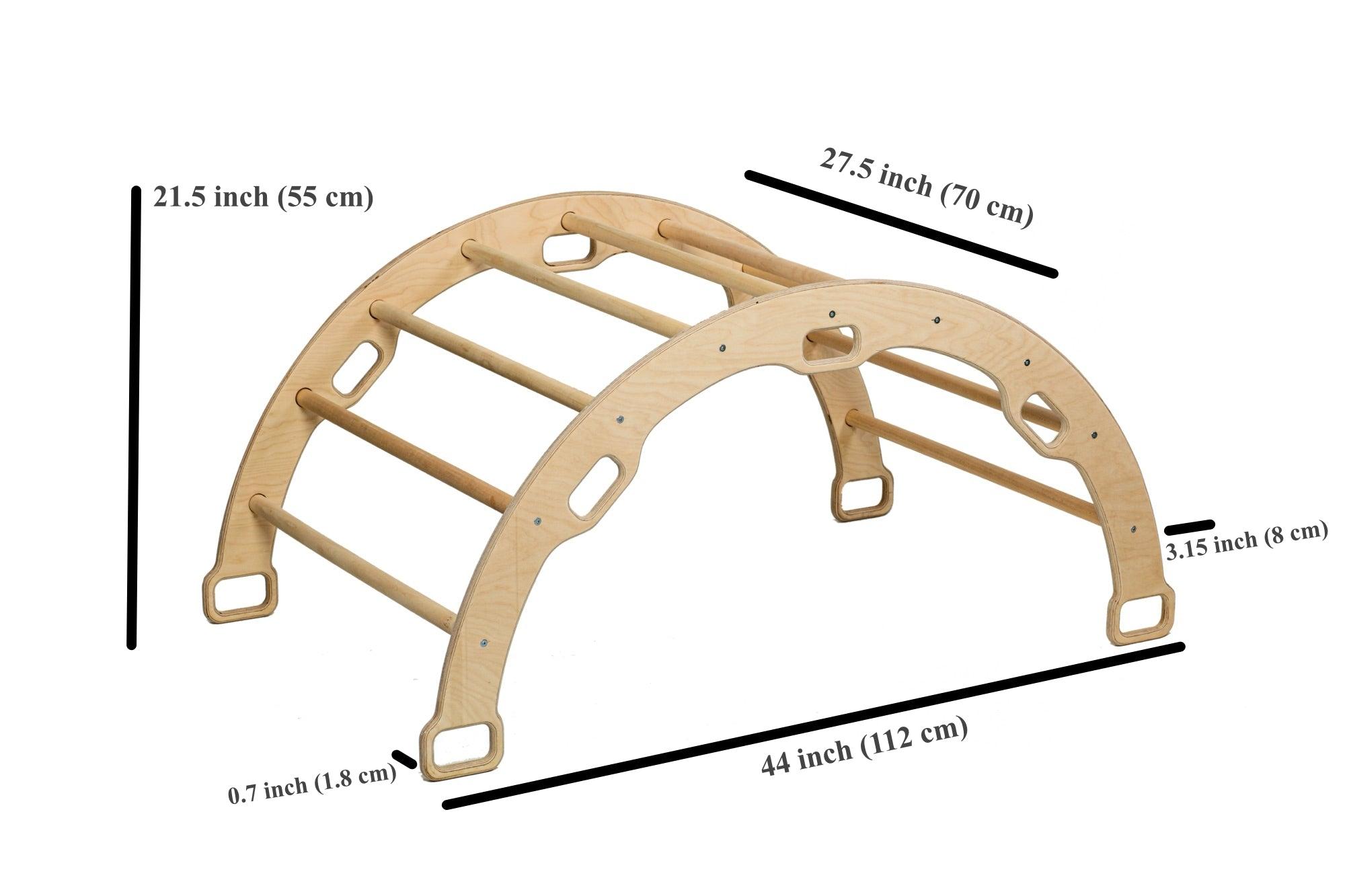 Montessori Climbing Arch Rocker With 2 Ramps And Pillow