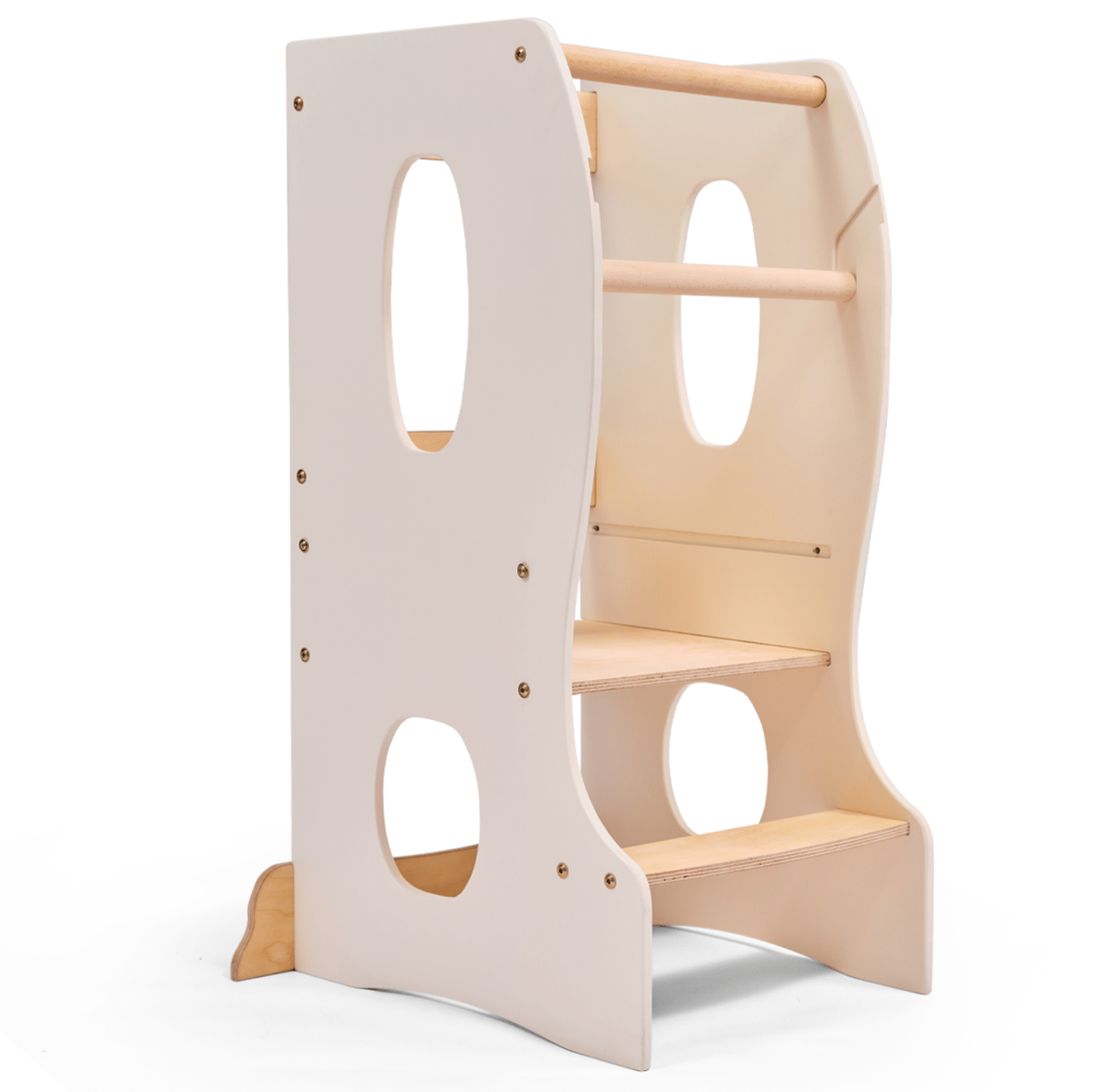 Stable Montessori Learning Tower: Wooden Growing Chair - Ivory
