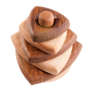 Wooden Stacking Toy In Triangle Shape From 2 Types Of Wood