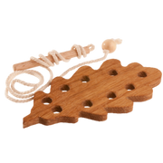 Wooden Lacing Oak Leaf Threading Toy
