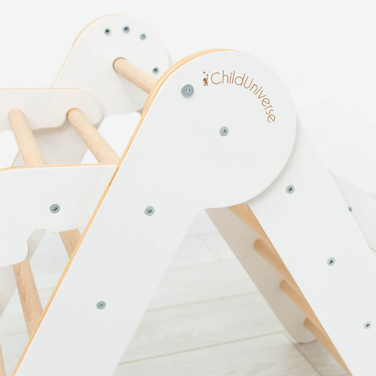 3 In 1 Montessori Climbing Set: Pikler Triangle + Sliding Ramp + Ladder