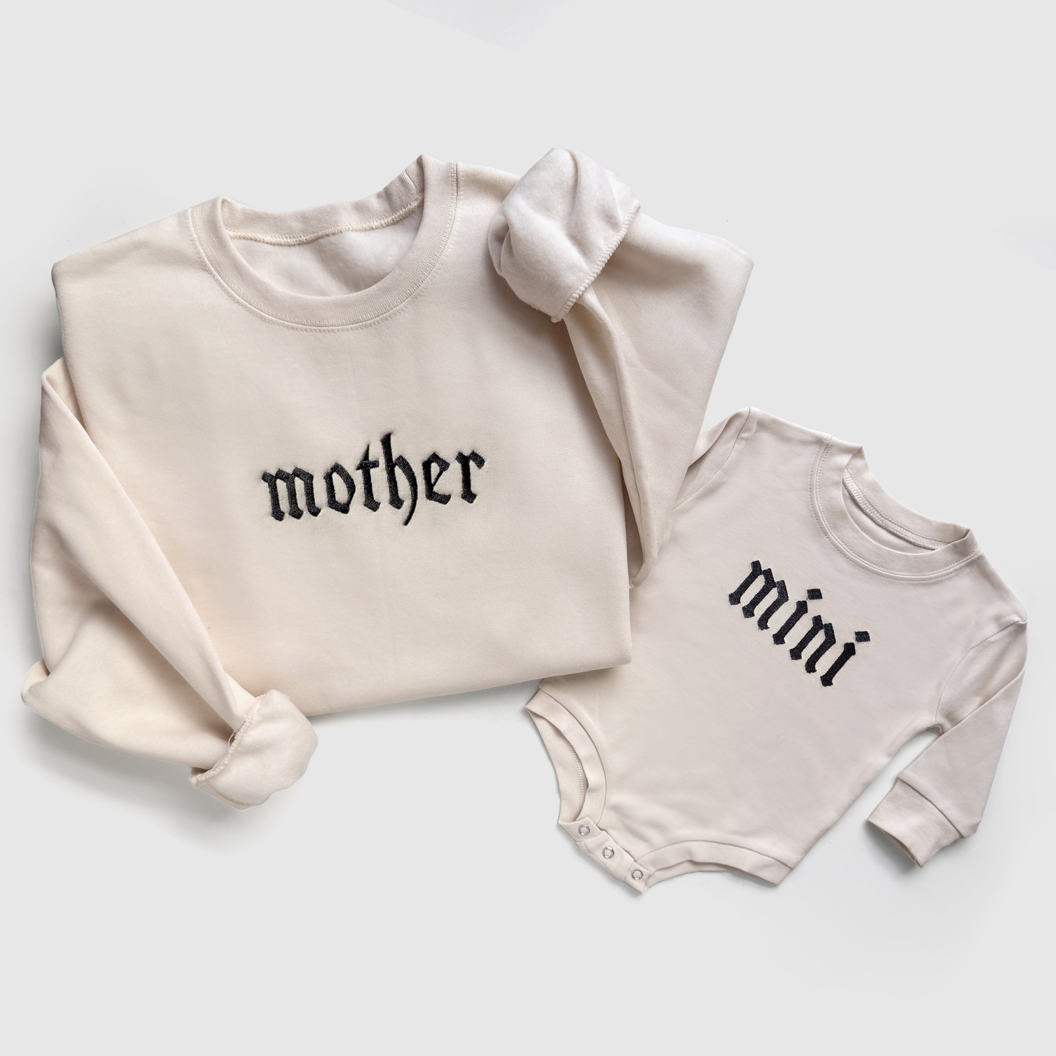 Gothic Mother & Mini Embroidered Matching Sweatshirts