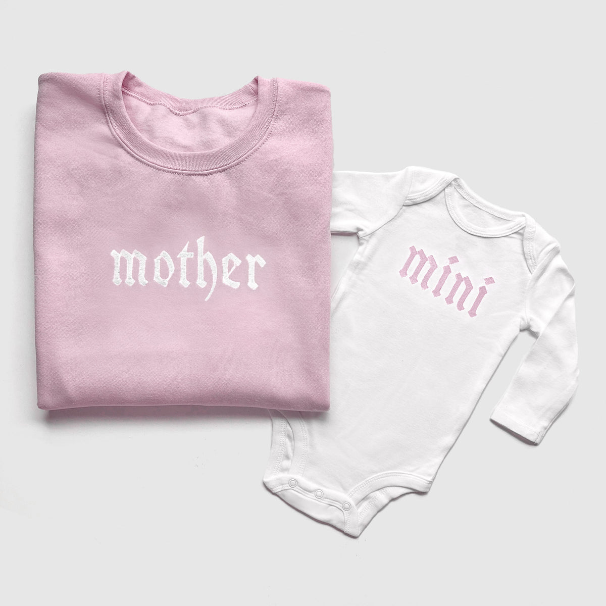 Gothic Mother & Mini Embroidered Matching Sweatshirts