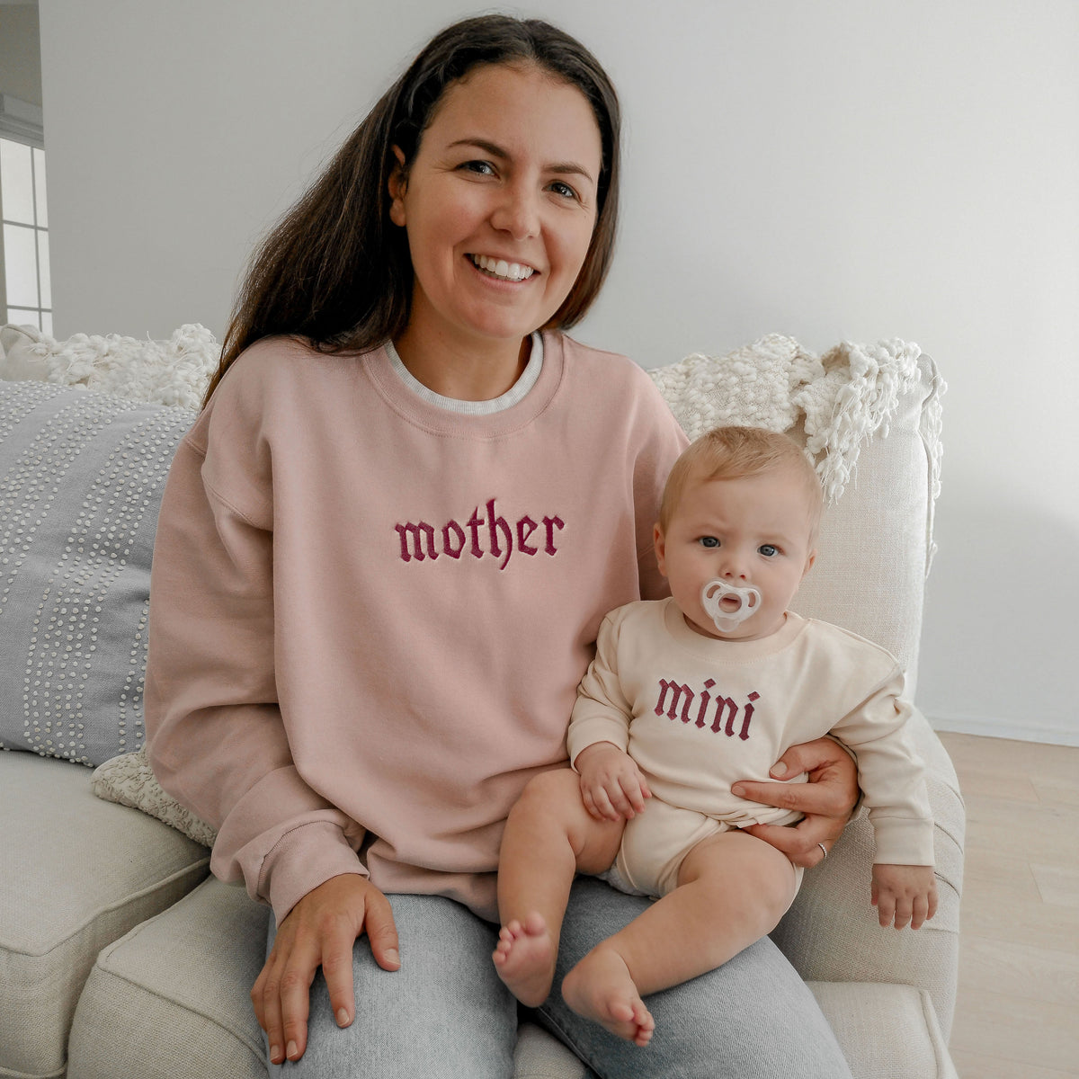 Gothic Mother & Mini Embroidered Matching Sweatshirts