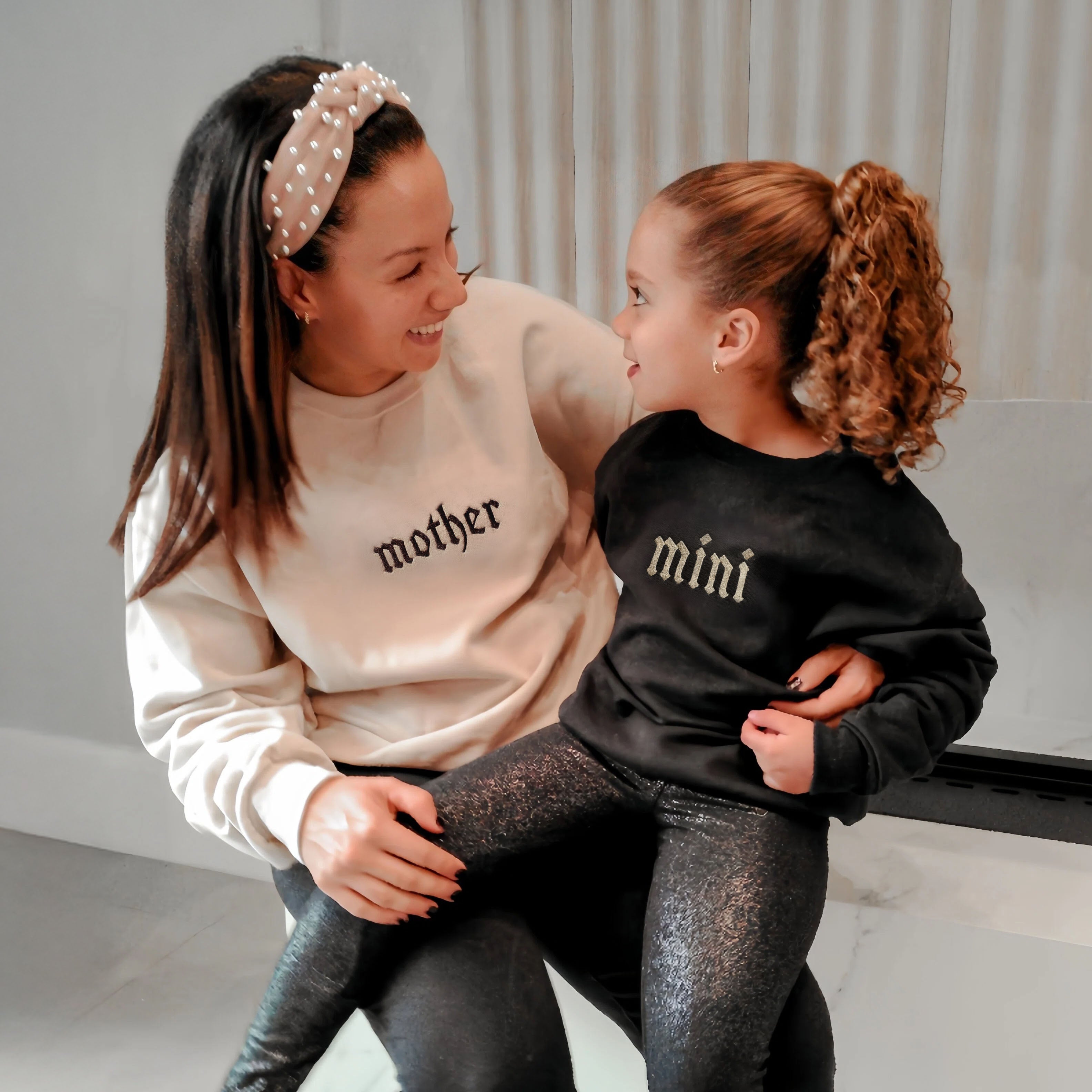 Gothic Mother & Mini Embroidered Matching Sweatshirts