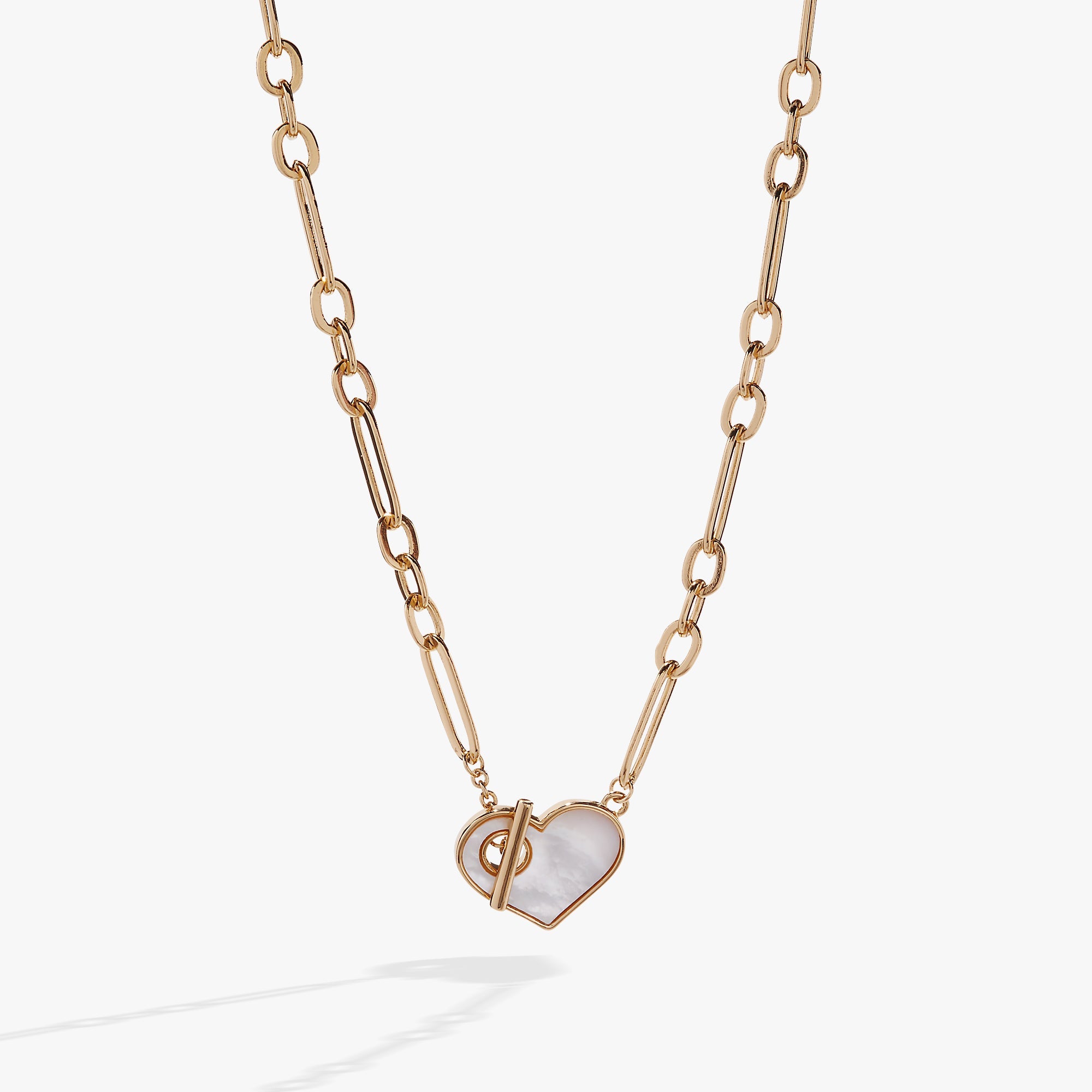 Heart Mother Of Pearl Toggle Necklace