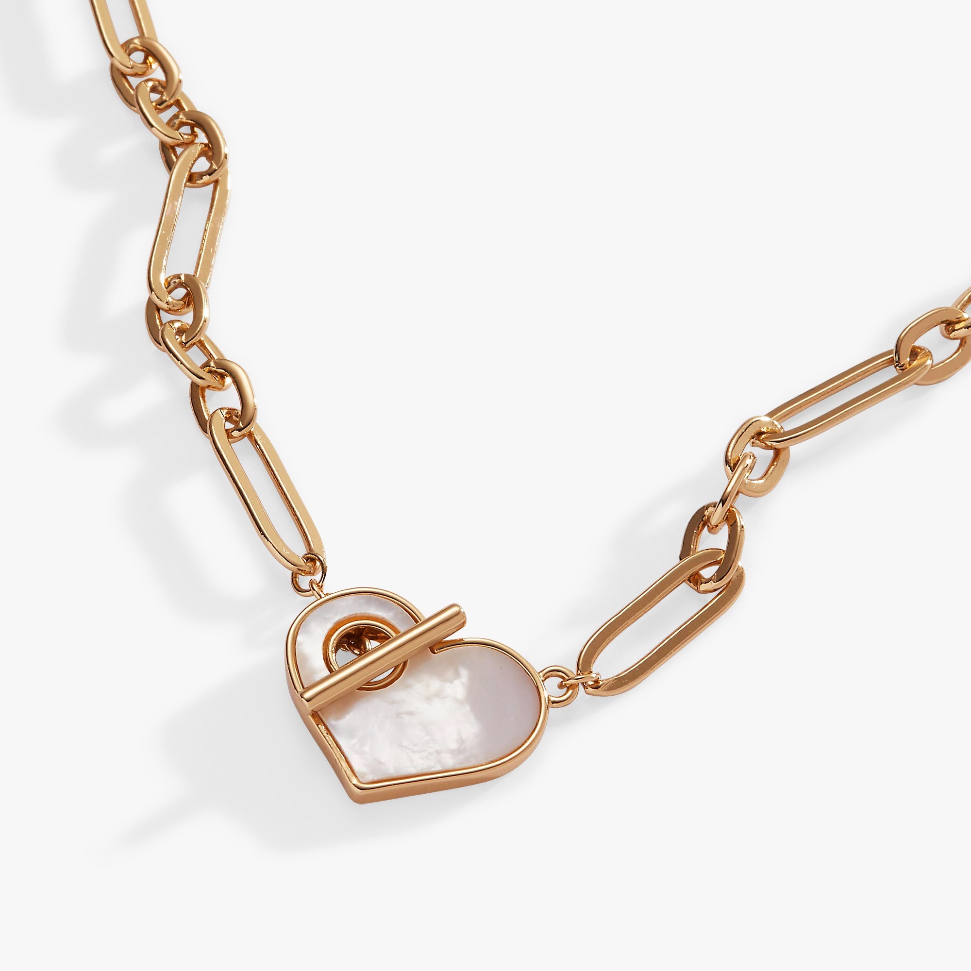 Heart Mother Of Pearl Toggle Necklace