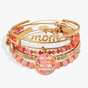 'mom Is Just Wow Upside Down' Bangle Set Of 5