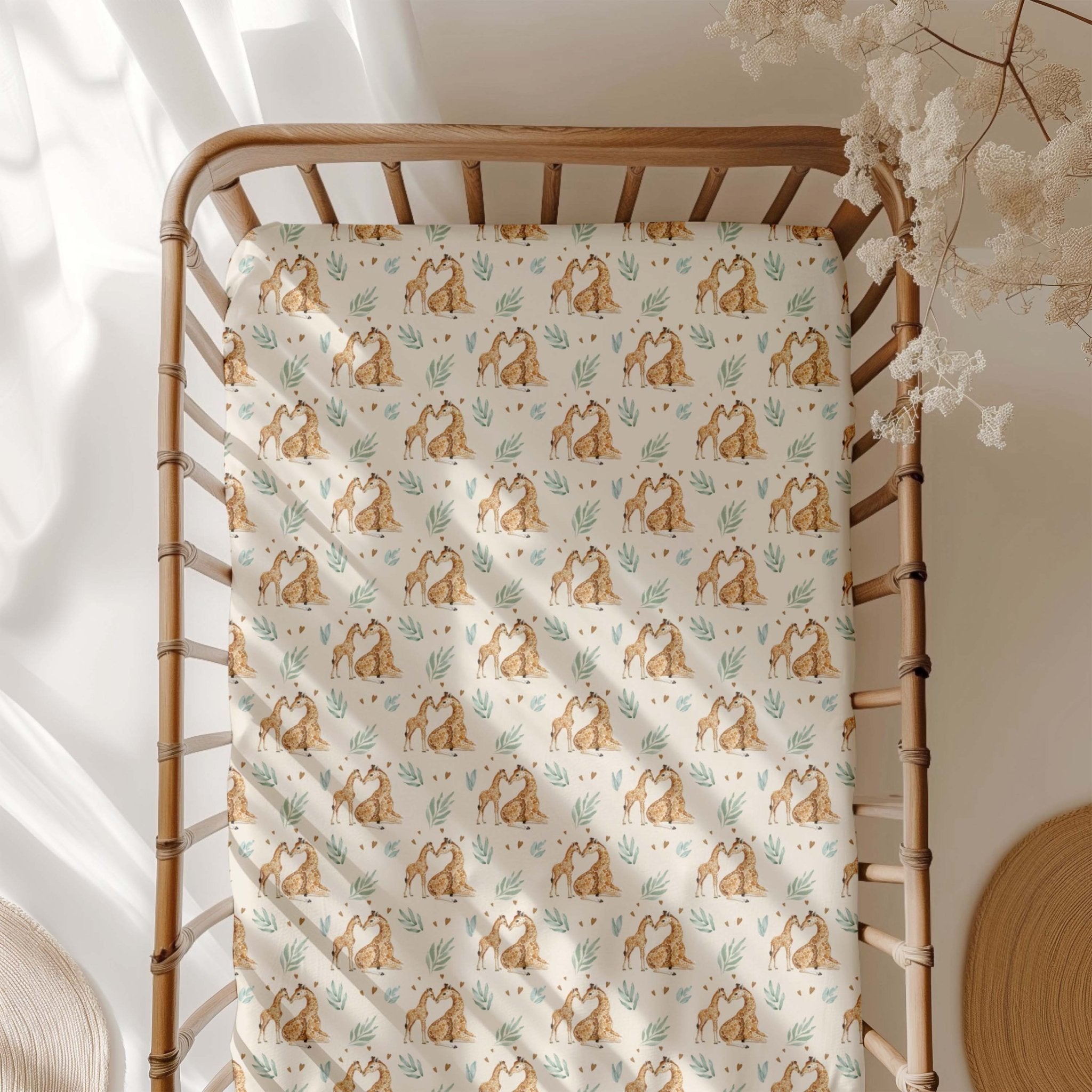 Mother's Love (giraffe) Crib Sheet