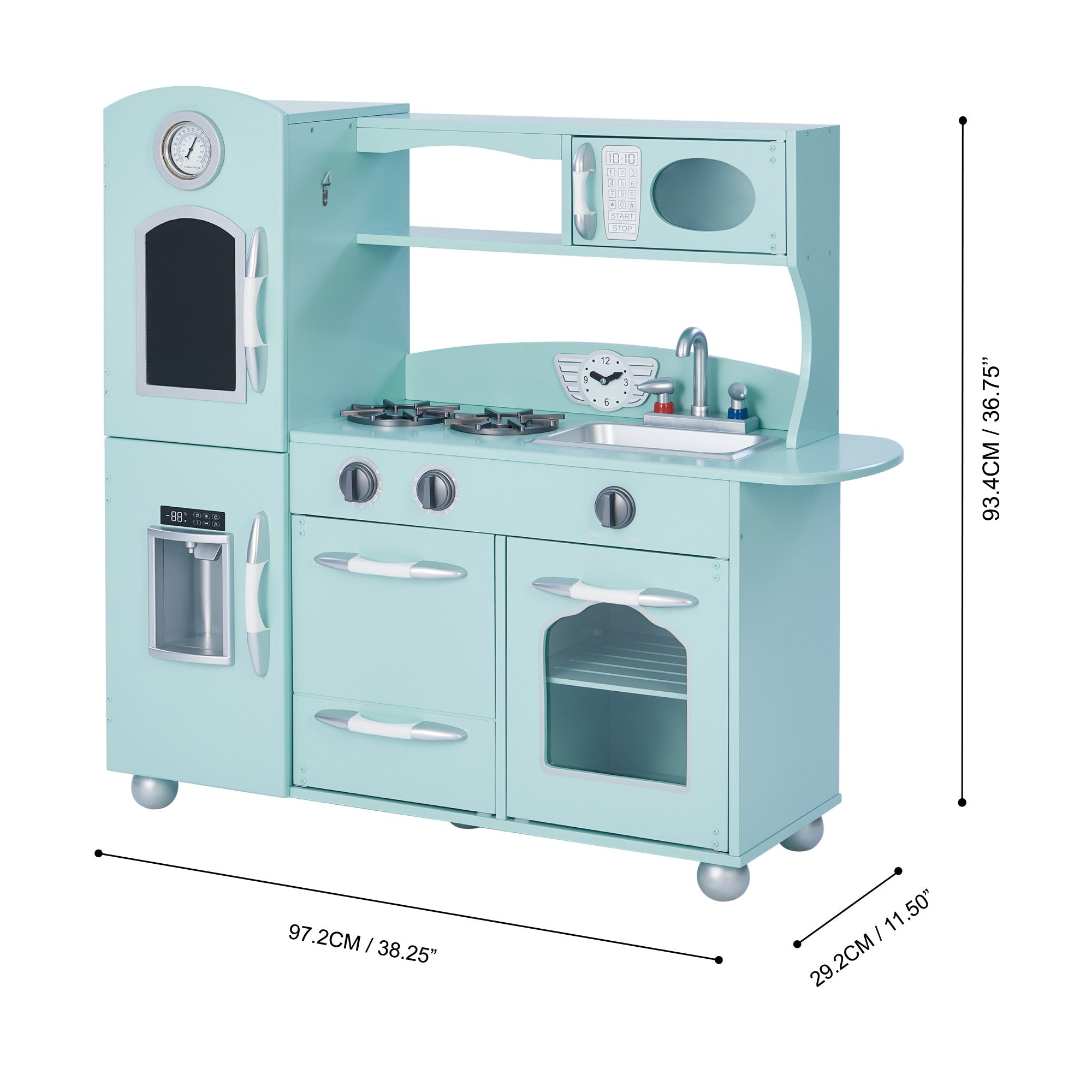 Little Chef Westchester Retro Kids Kitchen Playset, Mint