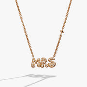 'mrs' Bubble Crystal Pendant Necklace