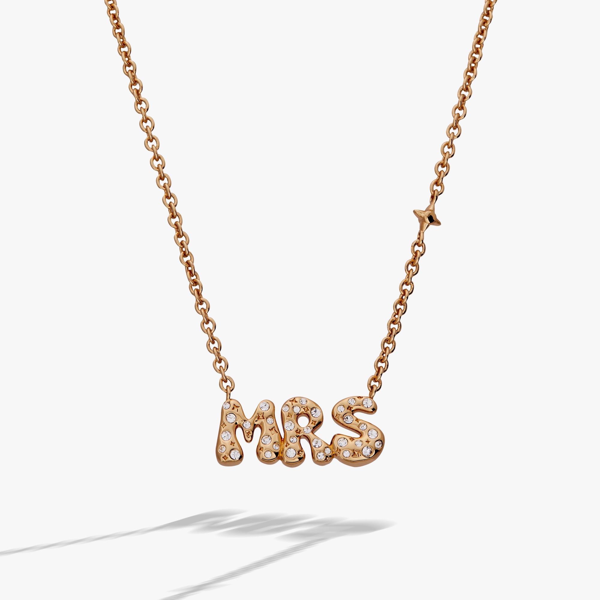 'mrs' Bubble Crystal Pendant Necklace