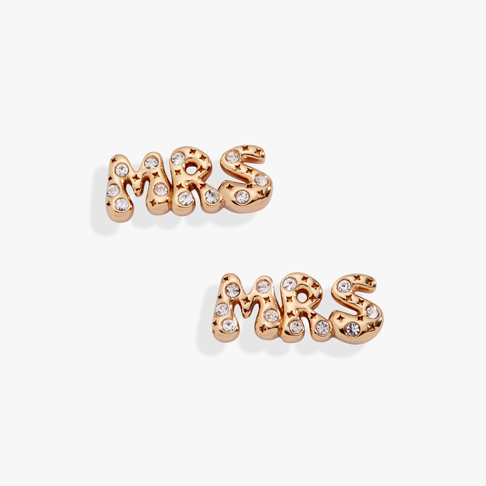 'mrs' Bubble Crystal Stud Earrings