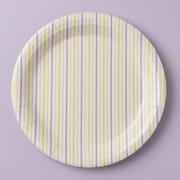 Multicolor Fine Stripes Plates (set Of 8)