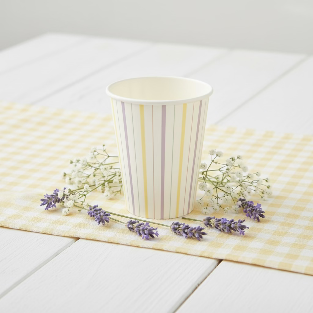 Multicolor Fine Stripes Cups (set Of 8)