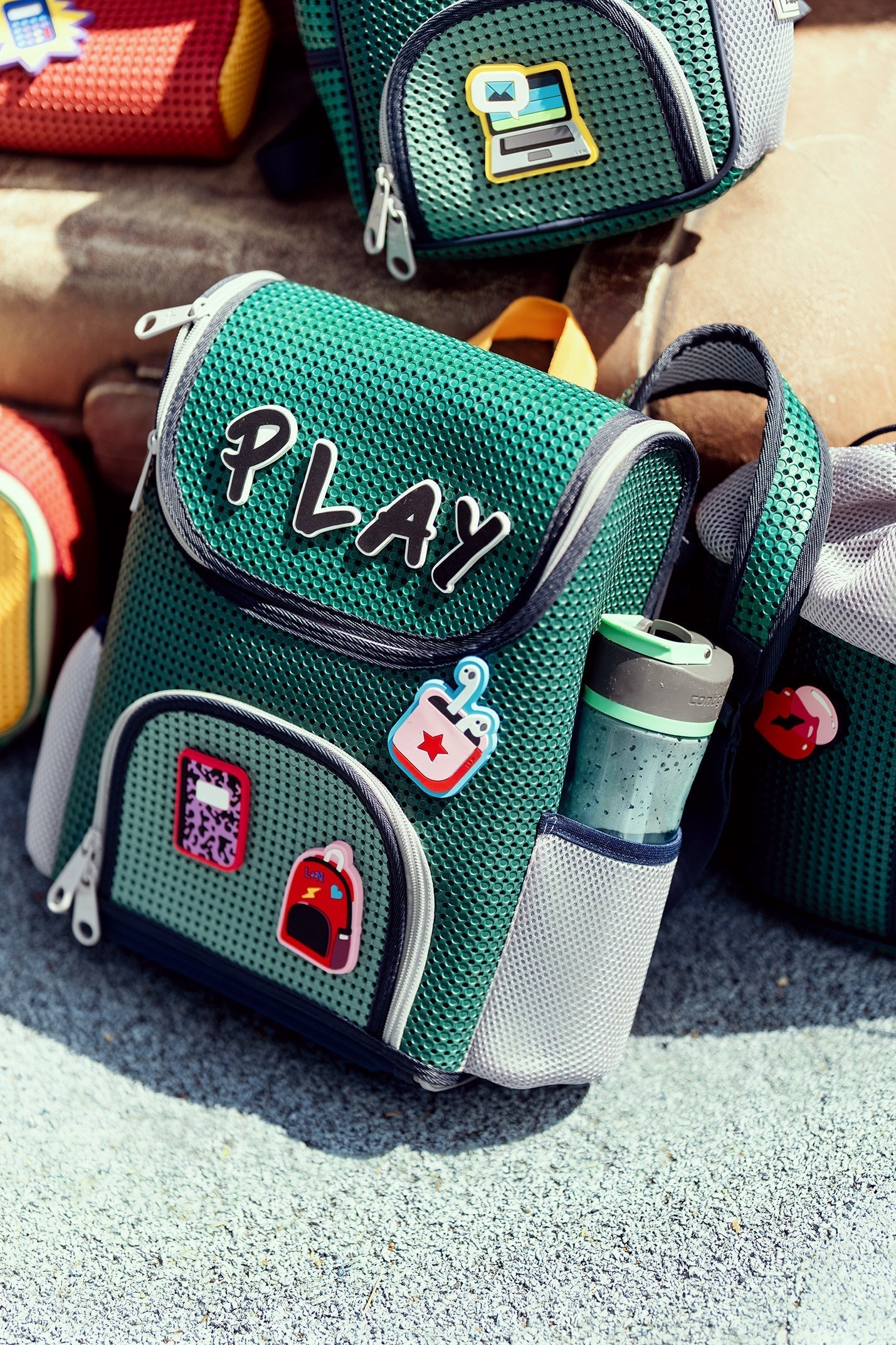 Student Backpack Multi Green With Nimix School-boy Set