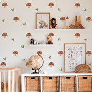 Mushrooms & Pine Trees - Fabric Nursery Wall Art Decals