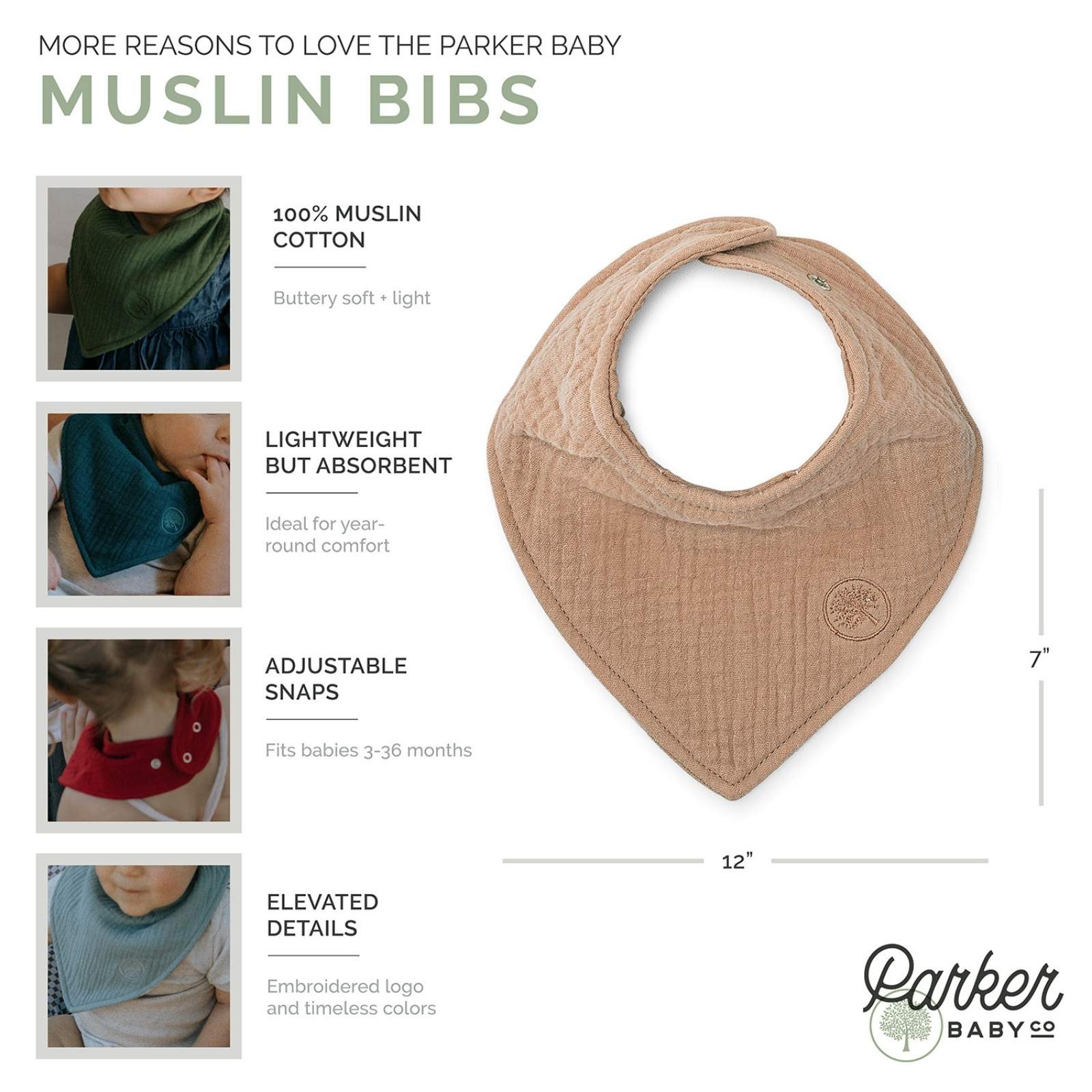 Dune Muslin Bandana Bibs Set (4-pack)