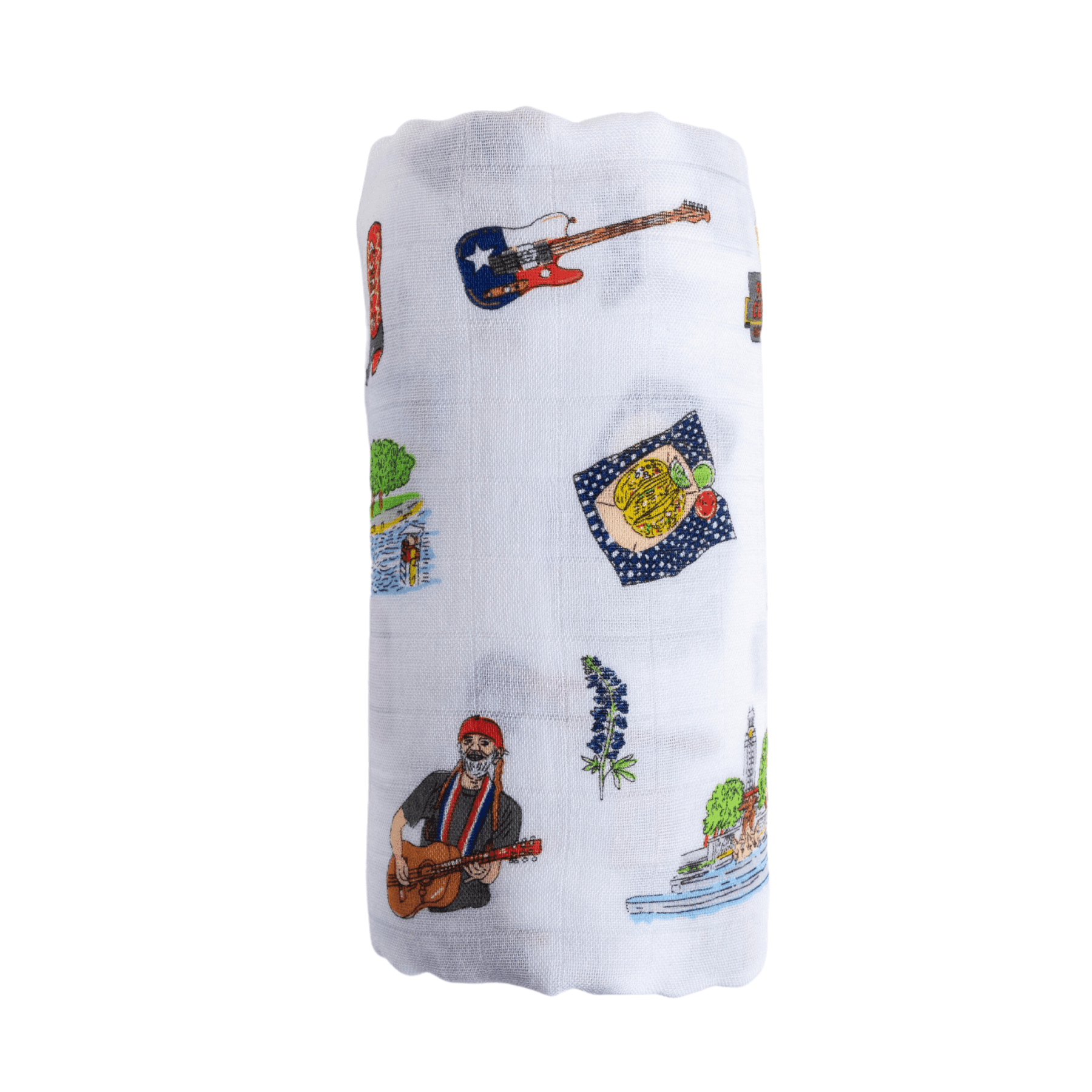 Giftset: Austin Baby Muslin Swaddle Blanket And Burp Cloth/bib Combo