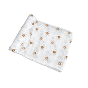 Muslin Swaddle Blanket - Brown Sun