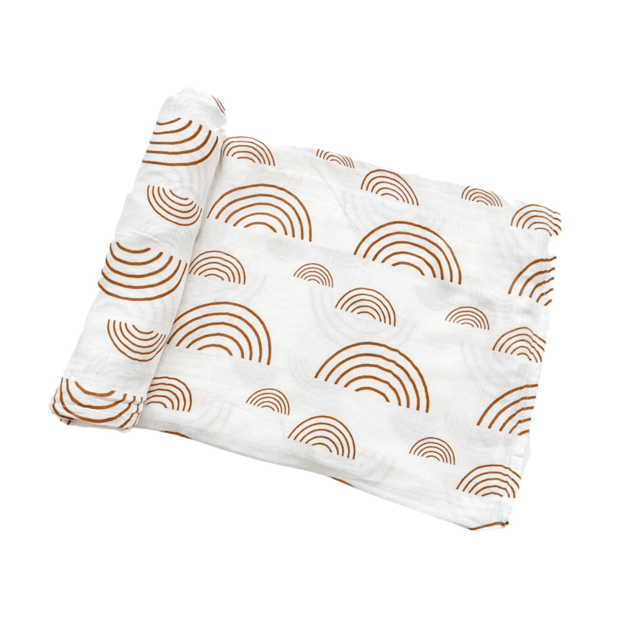 Muslin Swaddle Blanket - Caramel Rainbow