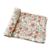 Muslin Swaddle Blanket - Dusty Pink Floral