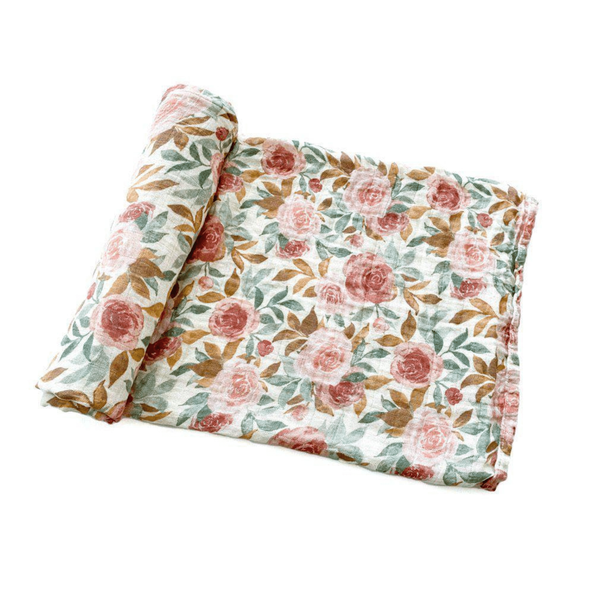Muslin Swaddle Blanket - Dusty Pink Floral