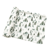 Muslin Swaddle Blanket - Green Forest