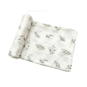 Muslin Swaddle Blanket - Green Leaves