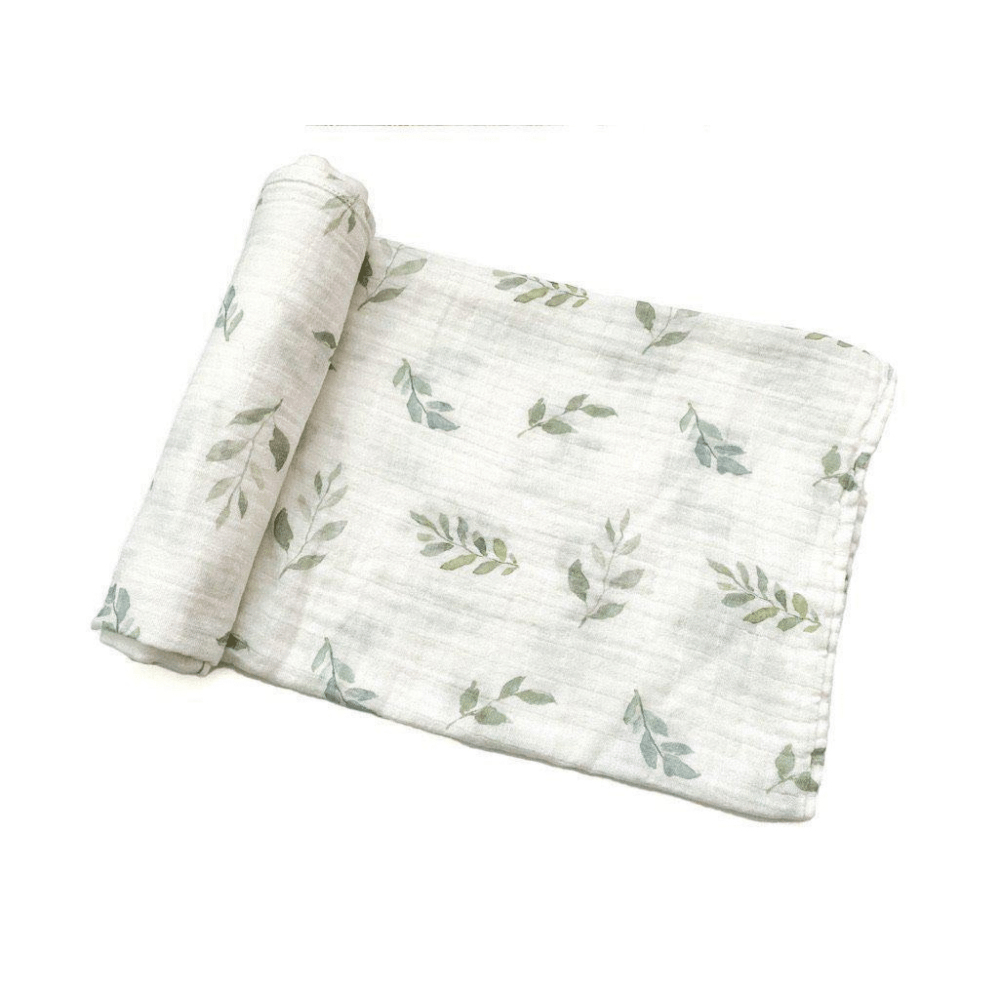 Muslin Swaddle Blanket - Green Leaves