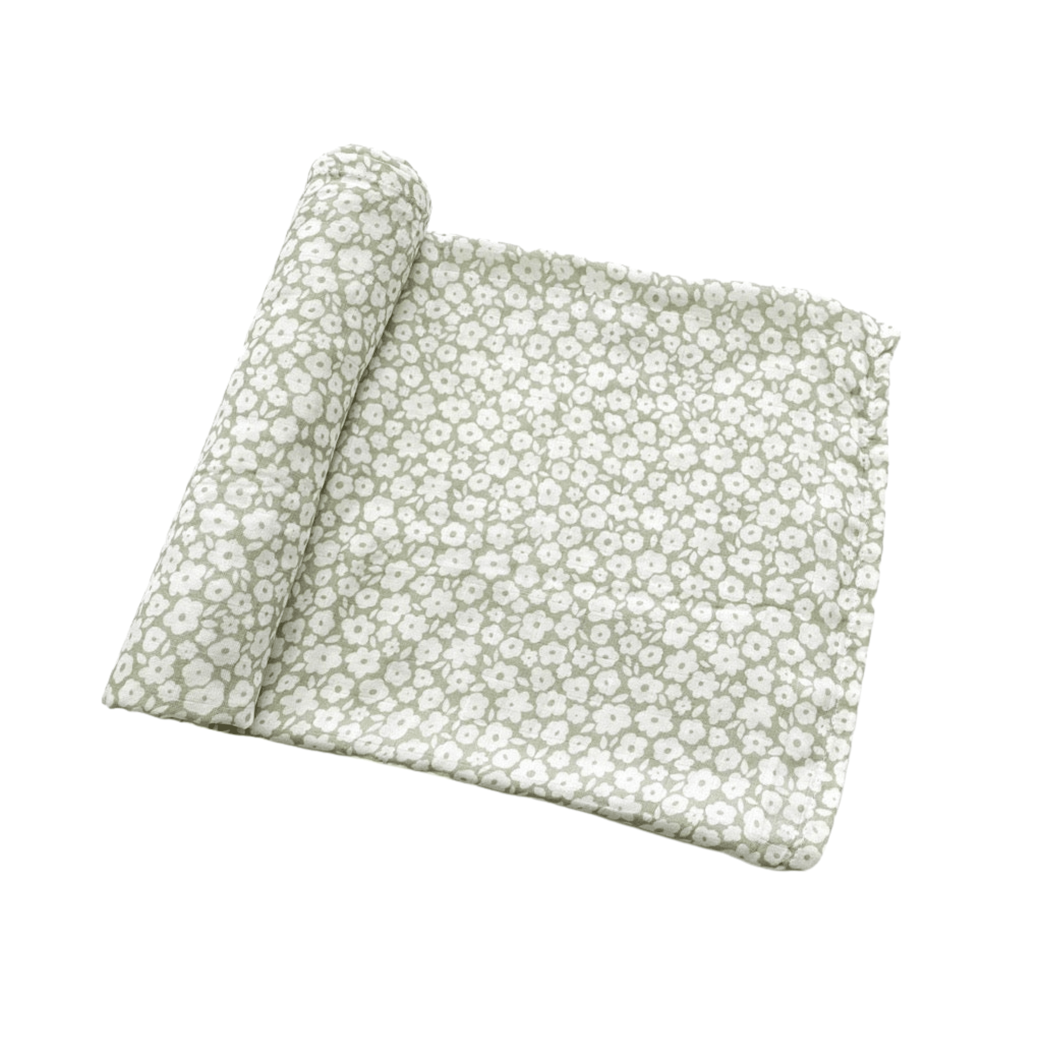 Muslin Swaddle Blanket - Sage Ditsy Floral
