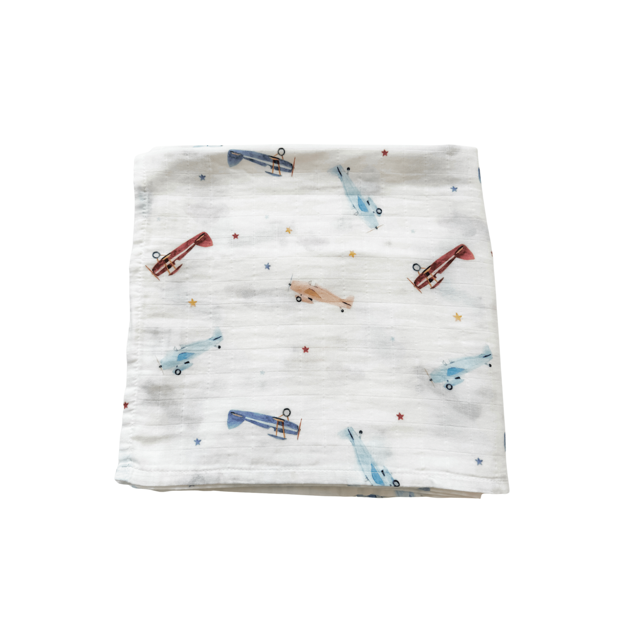 Muslin Swaddle Blanket - Vintage Airplane