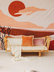 Soft Velvet Mustard - Pillow With Fringe