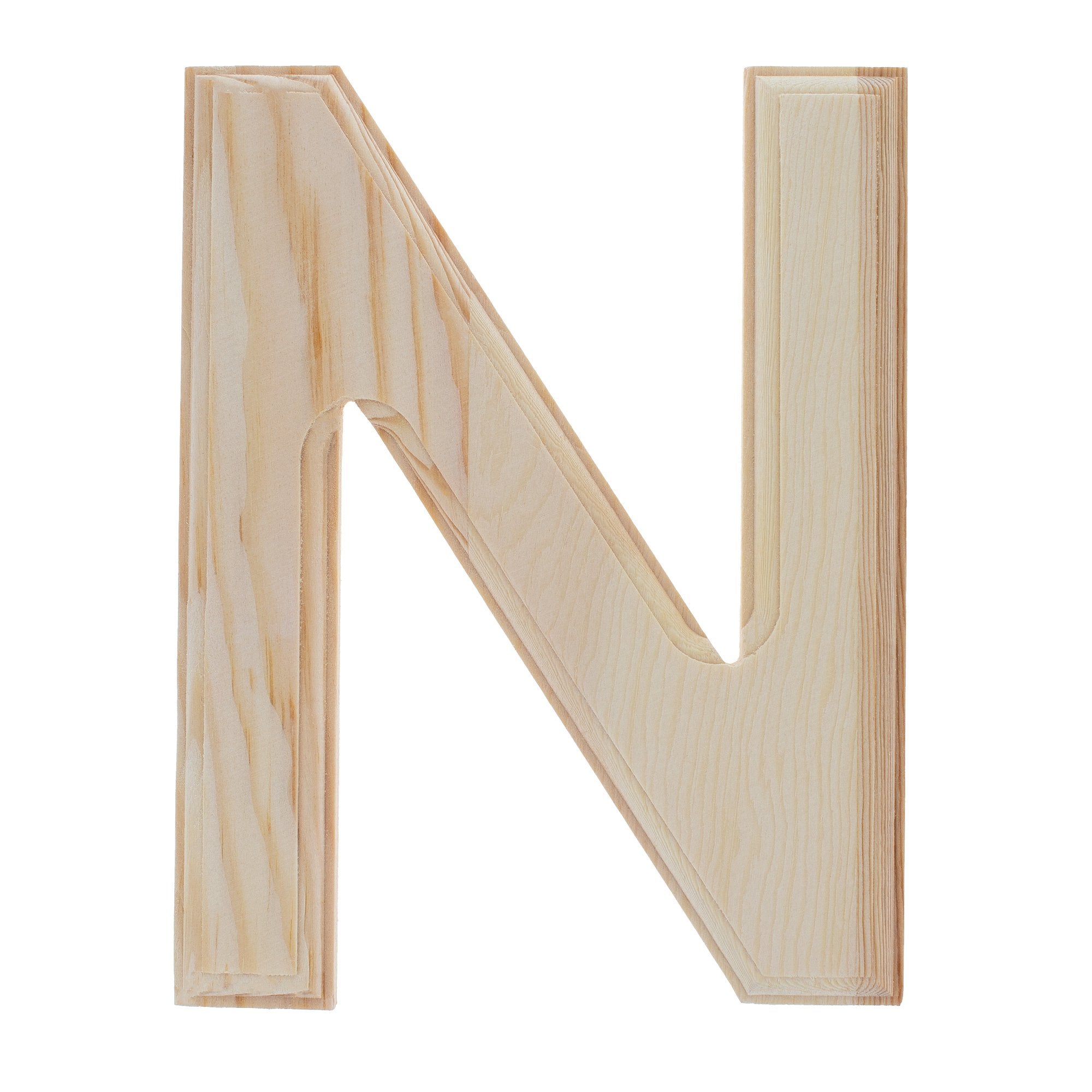 Unfinished Wooden Arial Font Letter N (6.25 Inches)