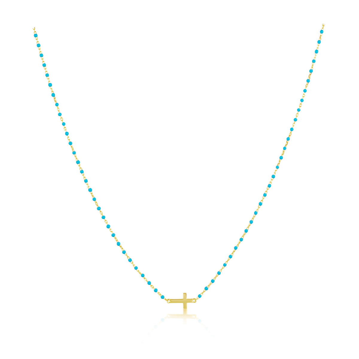 Elsa Side Cross Necklace Turquoise