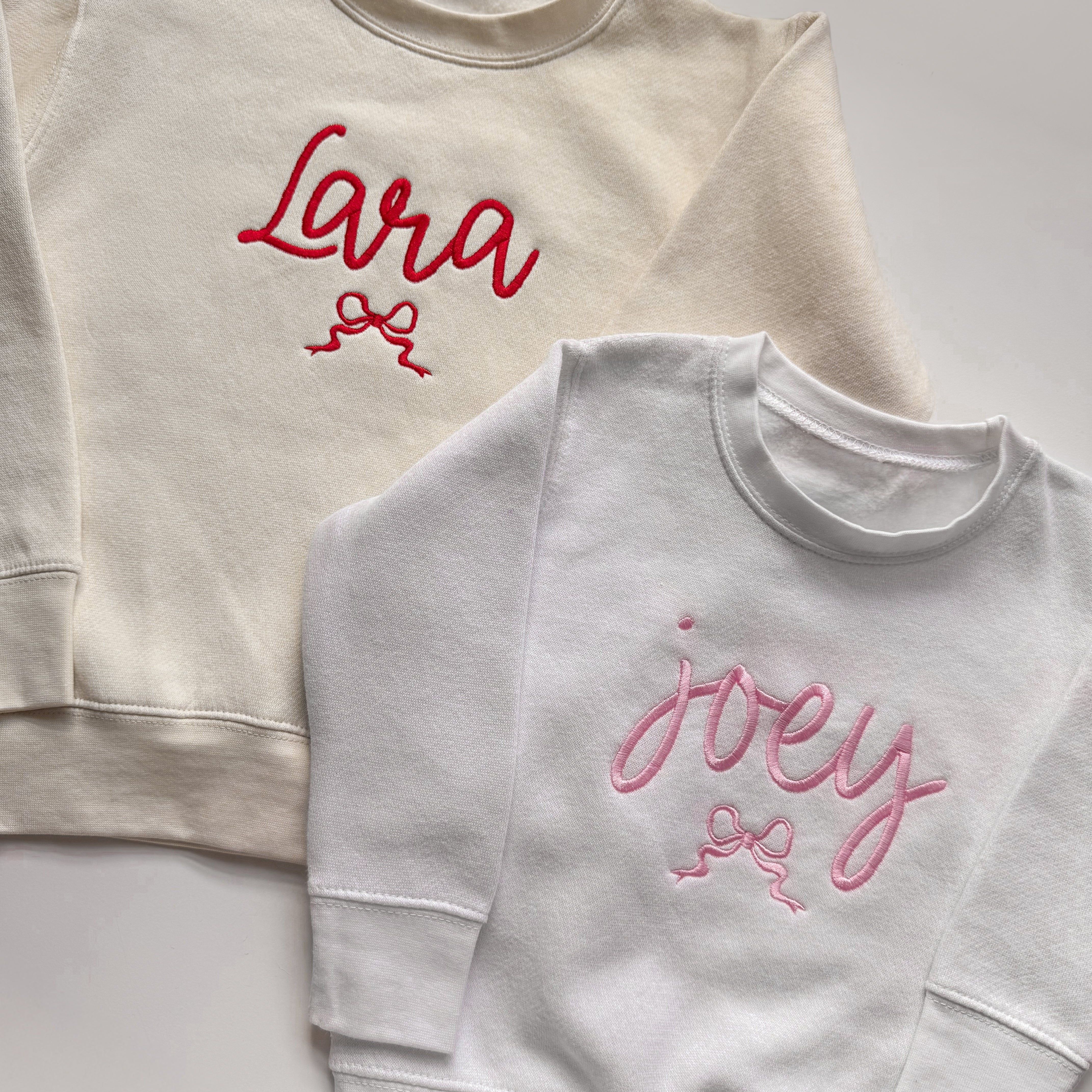 Personalized Name Bow Sweatshirts & Baby Outfits